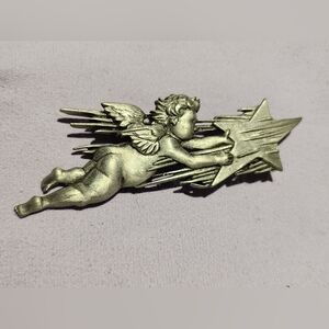 JJ Jonette Brooch Shooting Star Angel